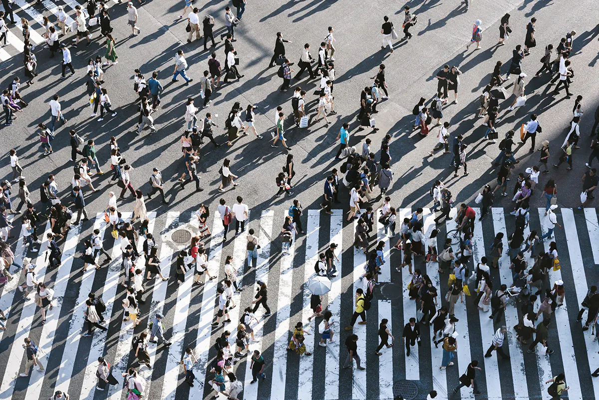 people walking around the street